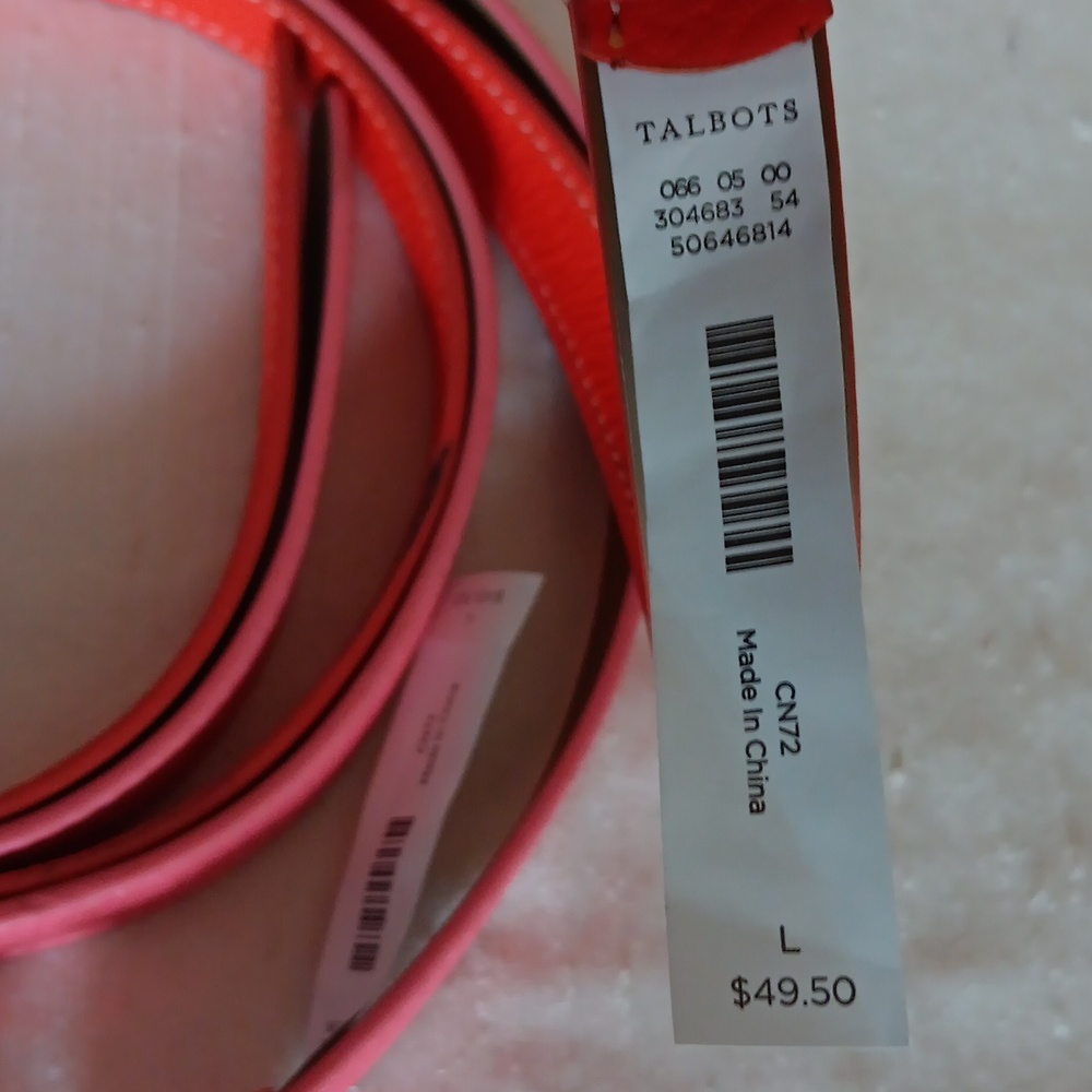 🌺Talbots Leather Belts in Pink & Orange - Picture 2 of 14